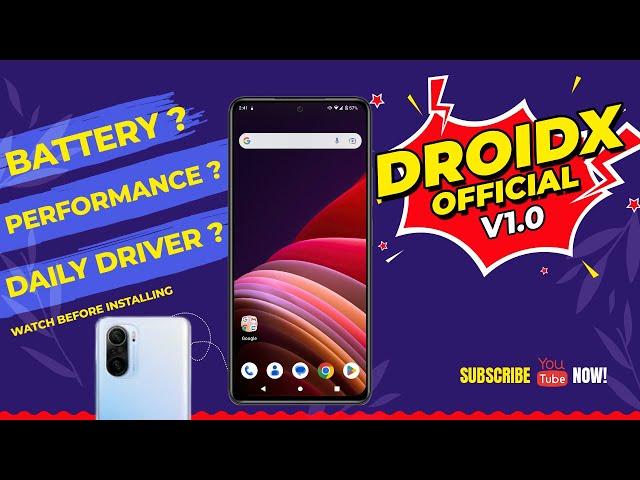 Official initial DroidX UI v1.0 OFFICIAL Android 13 For Mi 11x Poco F3 Redmi K40 