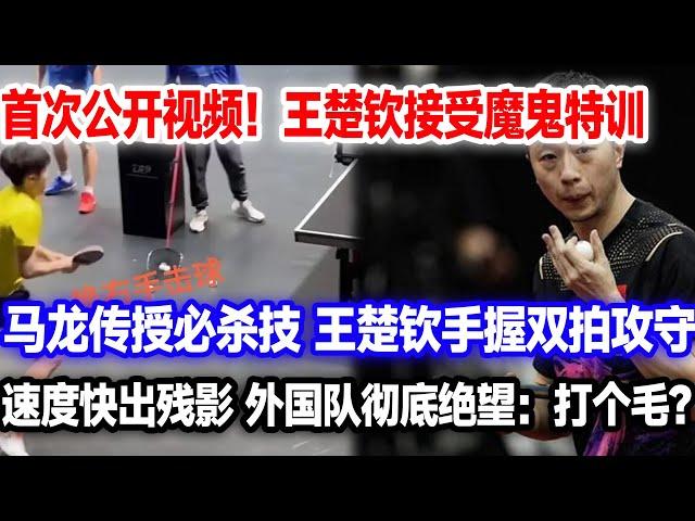 王楚钦接收魔鬼特训！马龙亲传必杀技，双手持拍上阵，同时攻守。速度快出残影。我要把失去的冠军夺回来#王楚钦#王楚钦孙颖莎#孙颖莎退赛