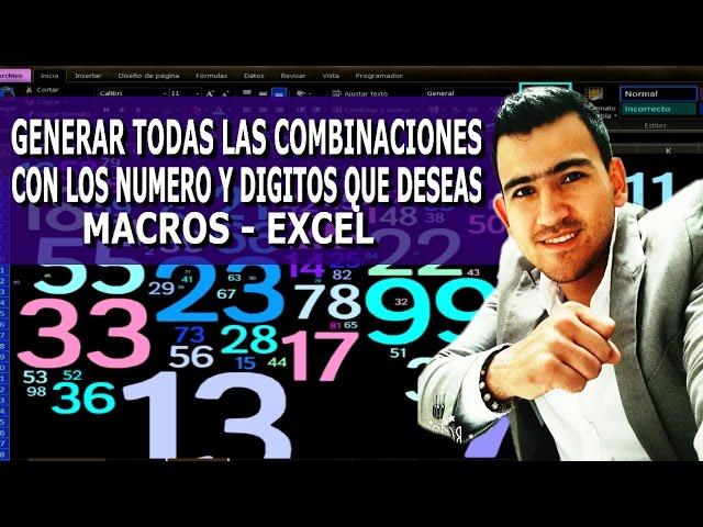 Como GENERAR todas las COMBINACIONES de cualquier cantidad de NÚMEROS y DIGITOS en excel - MACROS