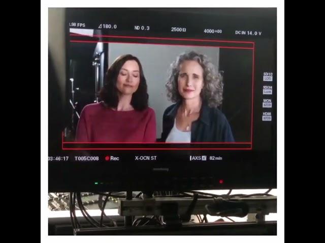 Chyler Leigh and Andie Macdowell behind the scenes of #TheWayHome