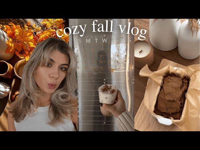 cozy vlog | fall decor, amazon home haul, baking pumpkin loaf ‍