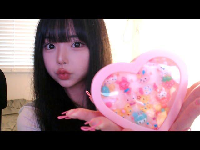 ASMR Tapping cute things with clips + talking  ️