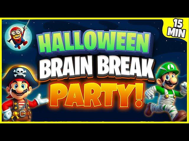 Halloween Brain Break Party | Halloween Games For Kids | Halloween Freeze Dance | Danny Go Noodle