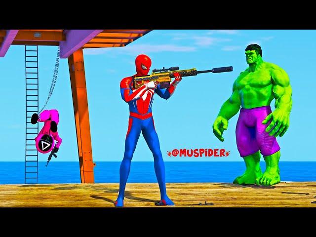 GTA 5 Epic Water Ragdolls | Spider-Man vs Hulk and Squid Game Jumps/Fails ( Euphoria Physics )