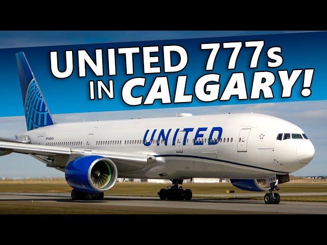 RARE UNITED 777s in CALGARY! United 777-200ER Landing and Takeoff at YYC