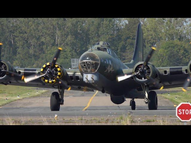 Boeing B-17 Flying Fortress flight during an Airshow