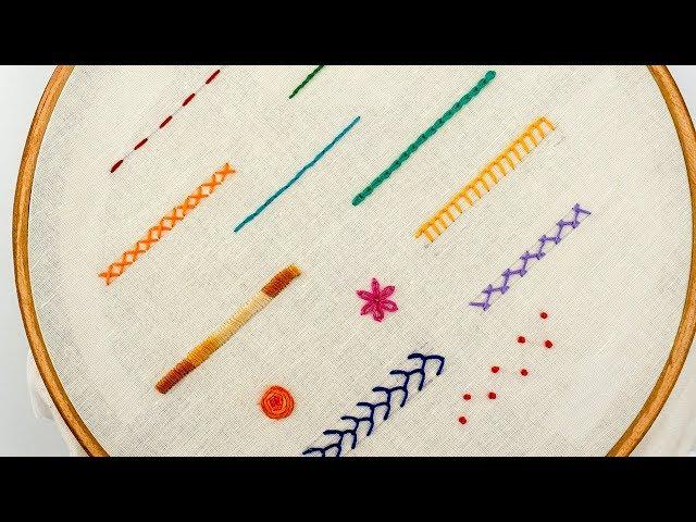 TOP 12 STITCHES IN HAND EMBROIDERY | Tutorial for Beginners