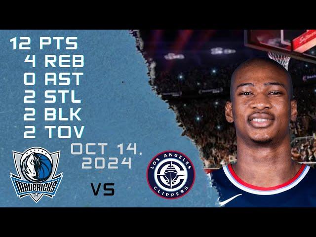 Kai Jones Player Full High Lowlights vs MAVERICKS 14 10 2024