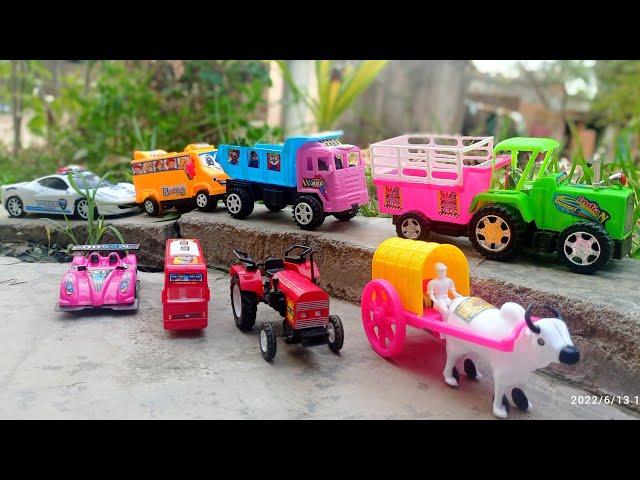 Mini Tractor Trolley Show Of Wall Roads | Jcb | School Bus | Truck | Bullock cart | Suraj technical