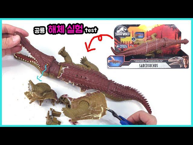 실험영상 쥬라기월드 사르코수쿠스 악어 분해해보다. jurassic world Sarcosuchus | 히히튜브