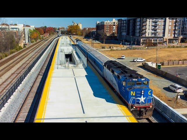 First test train arrives at Charlotte's Gateway Station