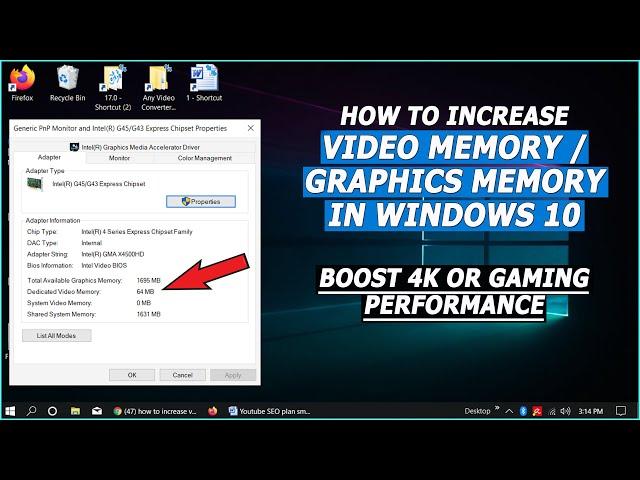 how to increase windows 10 video memory Vram #pc #ram #windows