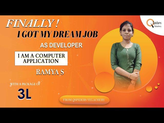 RAMYA S | PLACEMENT STORY OF JAVA DEVELOPER | AT VELACHERY