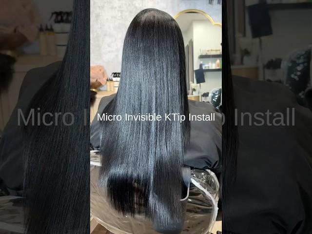 Micro Invisible Ktips on Natural Hair www.HoustonExtensions.com #ktips #ktipextensions #houstonhair