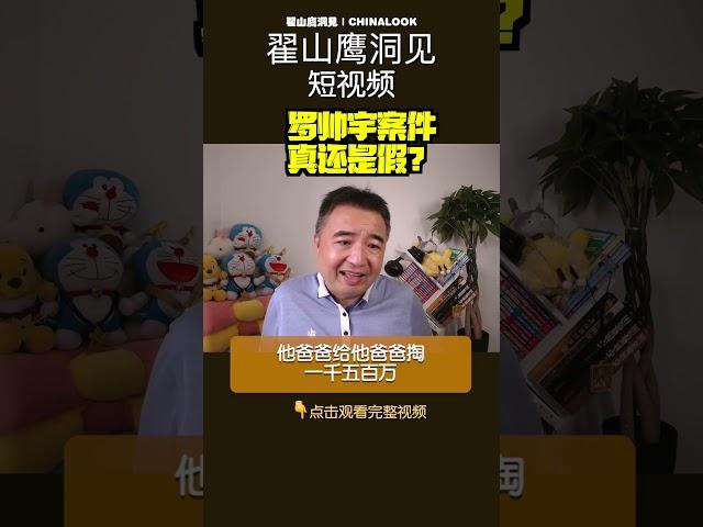 翟山鹰：罗帅宇坠亡事件真假 #翟山鹰洞见 #翟山鹰 #罗帅宇