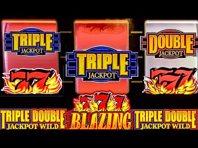 Blazing 777 Triple Double Jackpot Wild 3 Reel Casino Slot