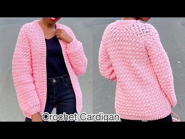 Easy Crochet Textured Cardigan Pattern /  #Crochetcardigan