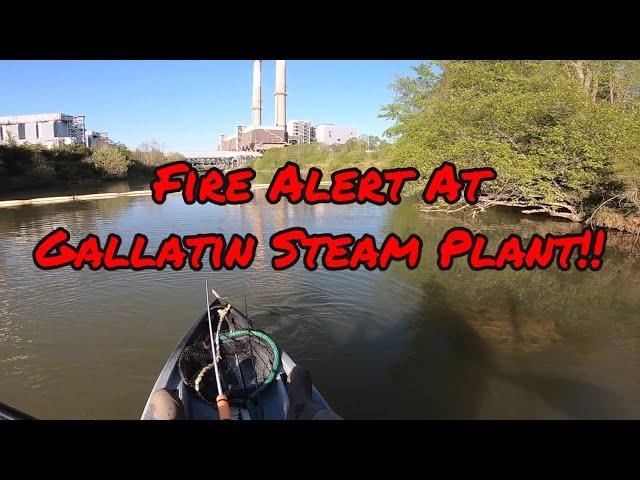 Scary FIRE ALERT While Kayak Fishing The Gallatin Steam Plant With Rus Snyders!!