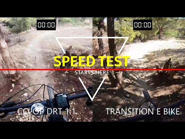 MTB SPEED TEST REI CO-OP DRT 1.1  VS TRANSITION E-BIKE at HAWGJAW SUBURBAN NINJA, TEXAS