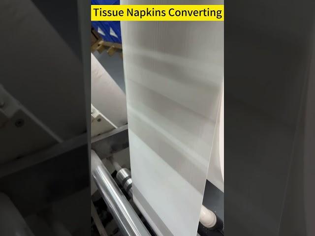 Napkins making, tissue napkins converting and cutting production, custom pattern print paper napkins