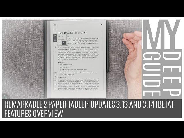 Remarkable 2 Paper Tablet: Updates 3.13 and 3.14 (Beta), Features Overview