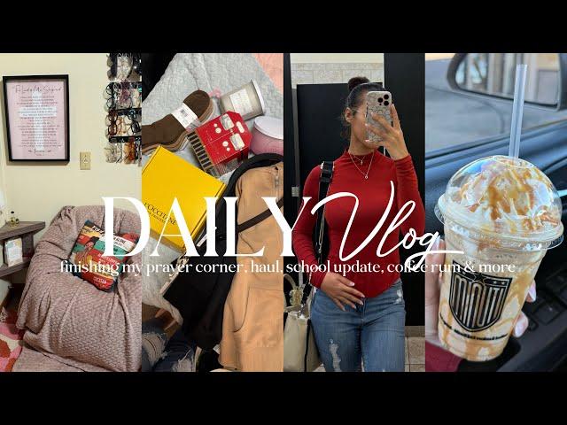 DAILY VLOG: finishing my prayer corner, running errands, PR & shopping Haul, school update & more!