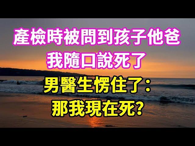 產檢時被問到孩子他爸，我隨口說死了，男醫生愣住了：那我現在死？#悠然書影#爽文#大女主#家庭#豪門