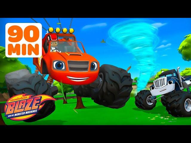 Blaze Gets Trapped in a Whirlwind, Flies Through Lasers & MORE! ️ | Blaze and the Monster Machines