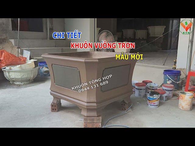 Chi tiết khuôn chậu vuông trơn 1m kiểu mới | Khuôn Tổng Hợp