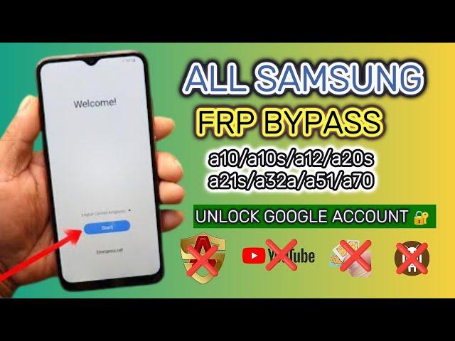 Samsung a10/a10s/a12/a20s/a21s/a32/a51/a70 FRP Bypass || Unlock Google Account || Not Install