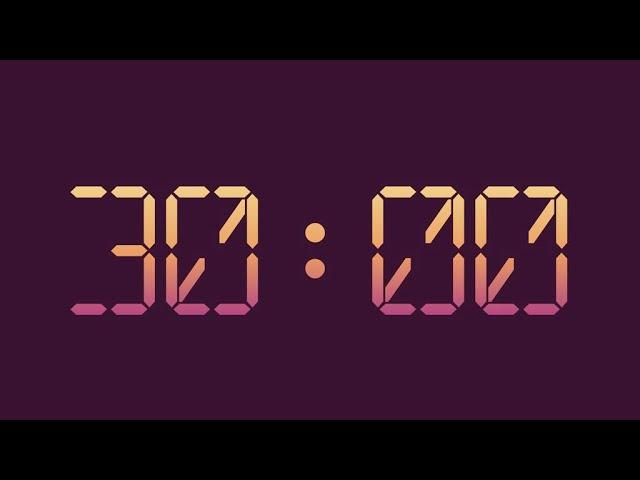 Half-Hour Digital Purple Timer with Alarm without Music