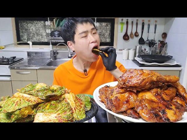 꽃돼지 인천 모래내시장 봄동겉절이 BBQ자메이카통다리 짜장밥 한식먹방[korean food]mukbang Eating show 吃播