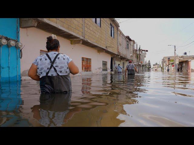 After over a month of living in black sewage waters, residents of Mexico's Chalco remain anxious