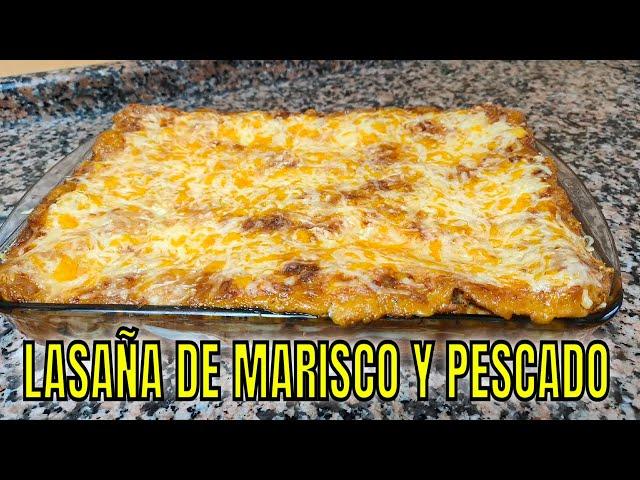 LASAÑA NAVIDEÑA,PASO A PASO,DE MARISCO PESCADO IDEAL PARA NAVIDAD