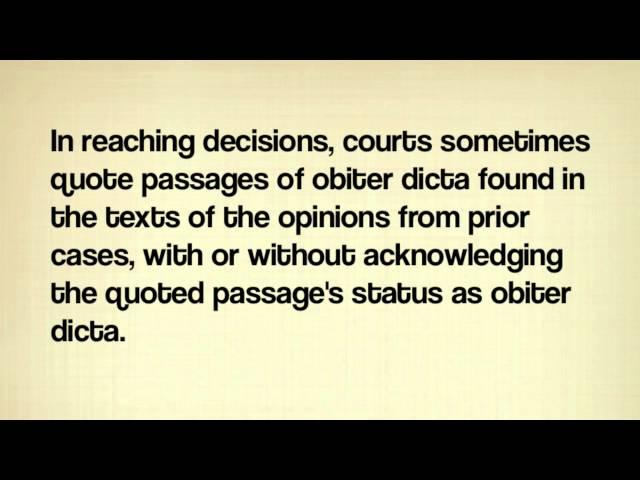 Obiter Dictum Explained