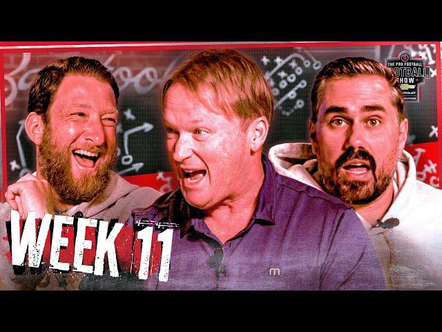 Dave Portnoy and Big Cat Welcome Jon Gruden to Barstool | Pro Football Football Show Week 11