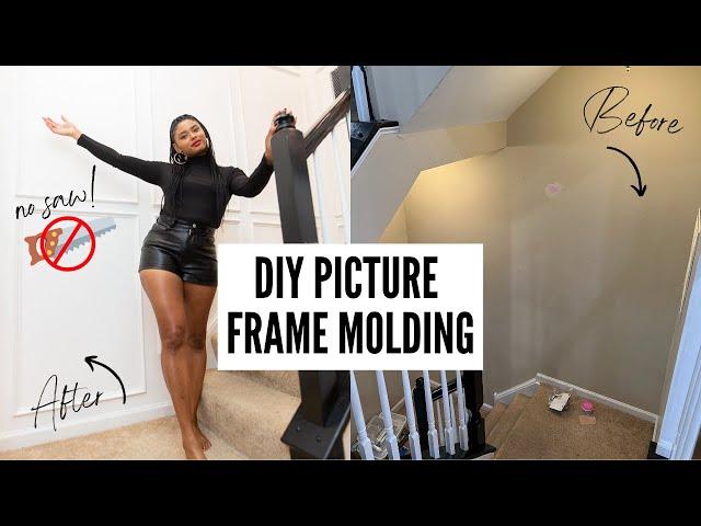 DIY PICTURE FRAME MOLDING l UPDATING MY HALLWAY WITH DIY WALL TRIM