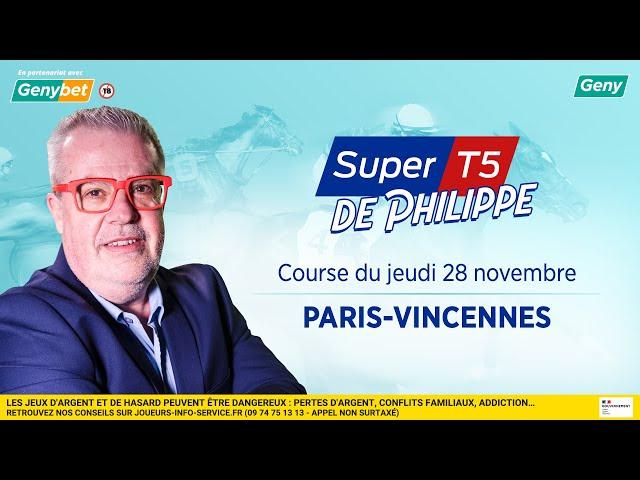 LE PRONO DU SUPER TOP 5 (R1-C1) | 28/11/2024 | A PARIS-VINCENNES