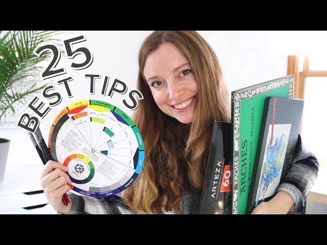 25 EASY Watercolor Painting Tips | How to quickly be a better artist!
