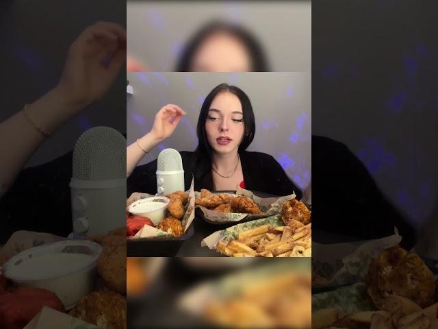 My first time trying Wingstop! #asmr #eating #mukbang #food