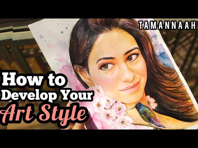 Watercolor Tutorial Painting - Tamannaah  | How to Develop Your Art Style | Beginner Art Tips