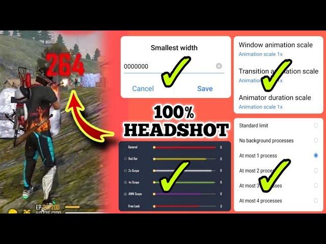 BEST HEADSHOT SETTING IN FREE FIRE | FREE FIRE HEADSHOT SETTING | MR ATUL YT