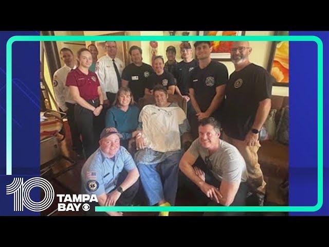 Safety Harbor fire captain returns home after being hit by SUV outside fire station