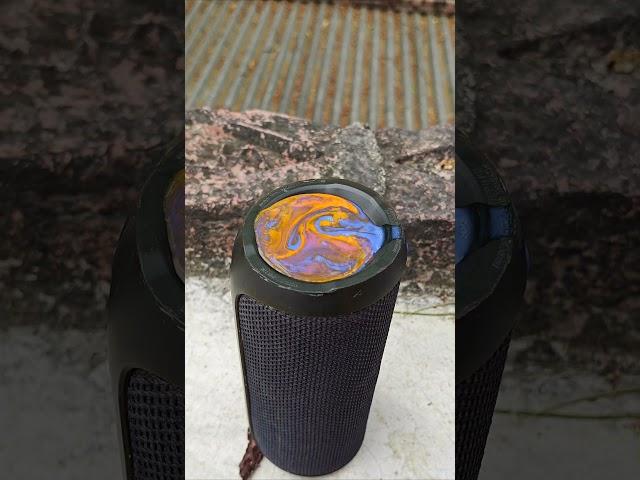 orange and blue speaker bass test +
