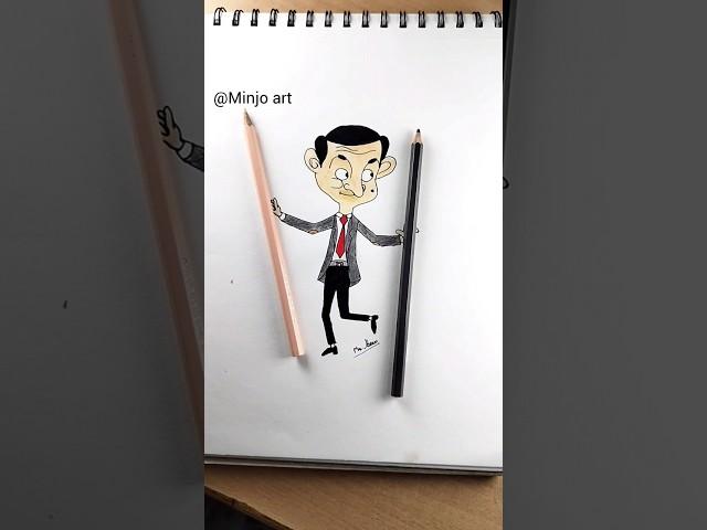 Mr Bean cartoon drawing|| #shorts #satisfying #youtubeshorts #drawing #art #minjo #viral ||