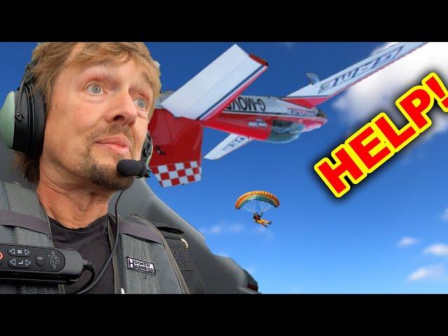 Novice in out of control STUNT PLANE - Can he save it?