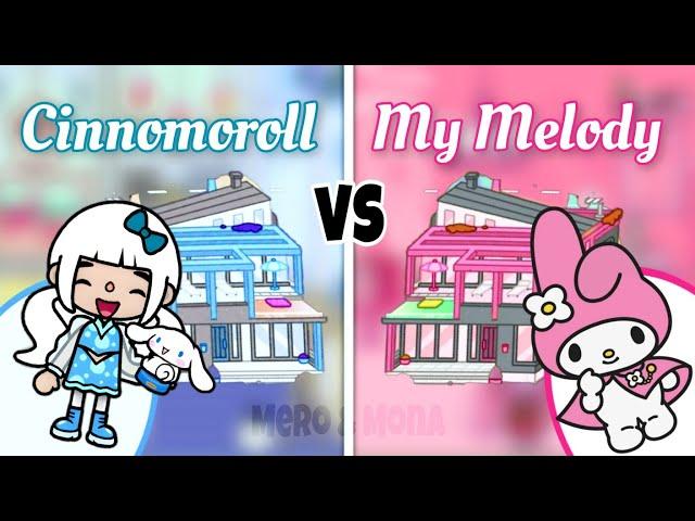 Toca life world | Cinnomoroll  vs My Melody [ cute toca boca house ideas ]