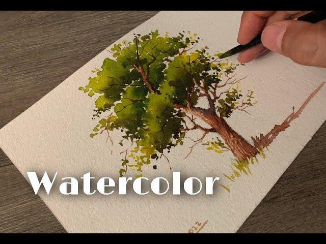 Easy Watercolor | Tree Painting Tutorial