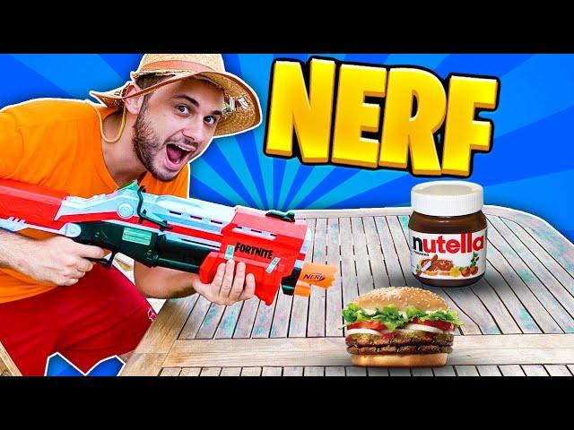 MANGIO SOLO il CIBO che COLPISCO con i NERF per 24 ORE *Challenge*