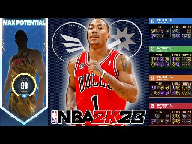 OFFICIAL PRIME Derrick Rose Build | NBA 2K23 | 92 BADGES | BEST All-Around PG Build